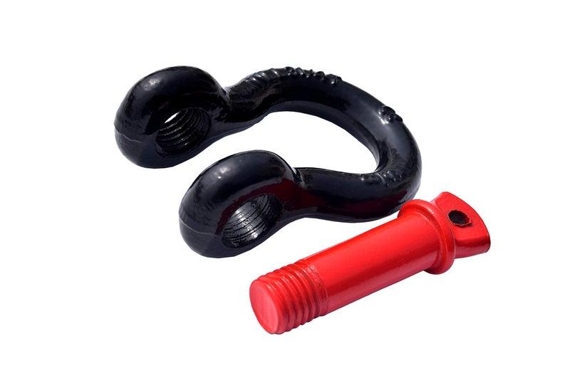 QIQU 2Pack 5/8inch D-Ring Shackle,Steel Shackle for Towing,Heavy Duty Forged Steel with 3.25ton Ton Capacity (5/8inch, Black with Red Pin) - Image 2